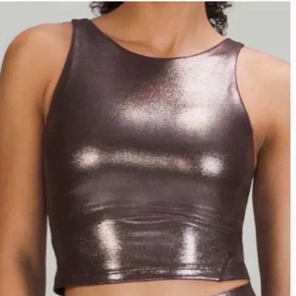 Lululemon Align High-Neck Tank Top Shine Radiate Foil Print French Press
